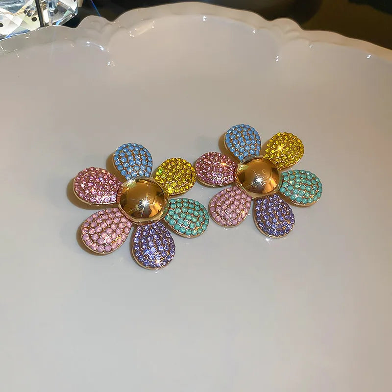 Oversized Open Flower Stud Earrings
