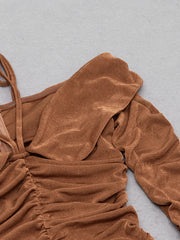 Ruched Bodycon Halter Dress