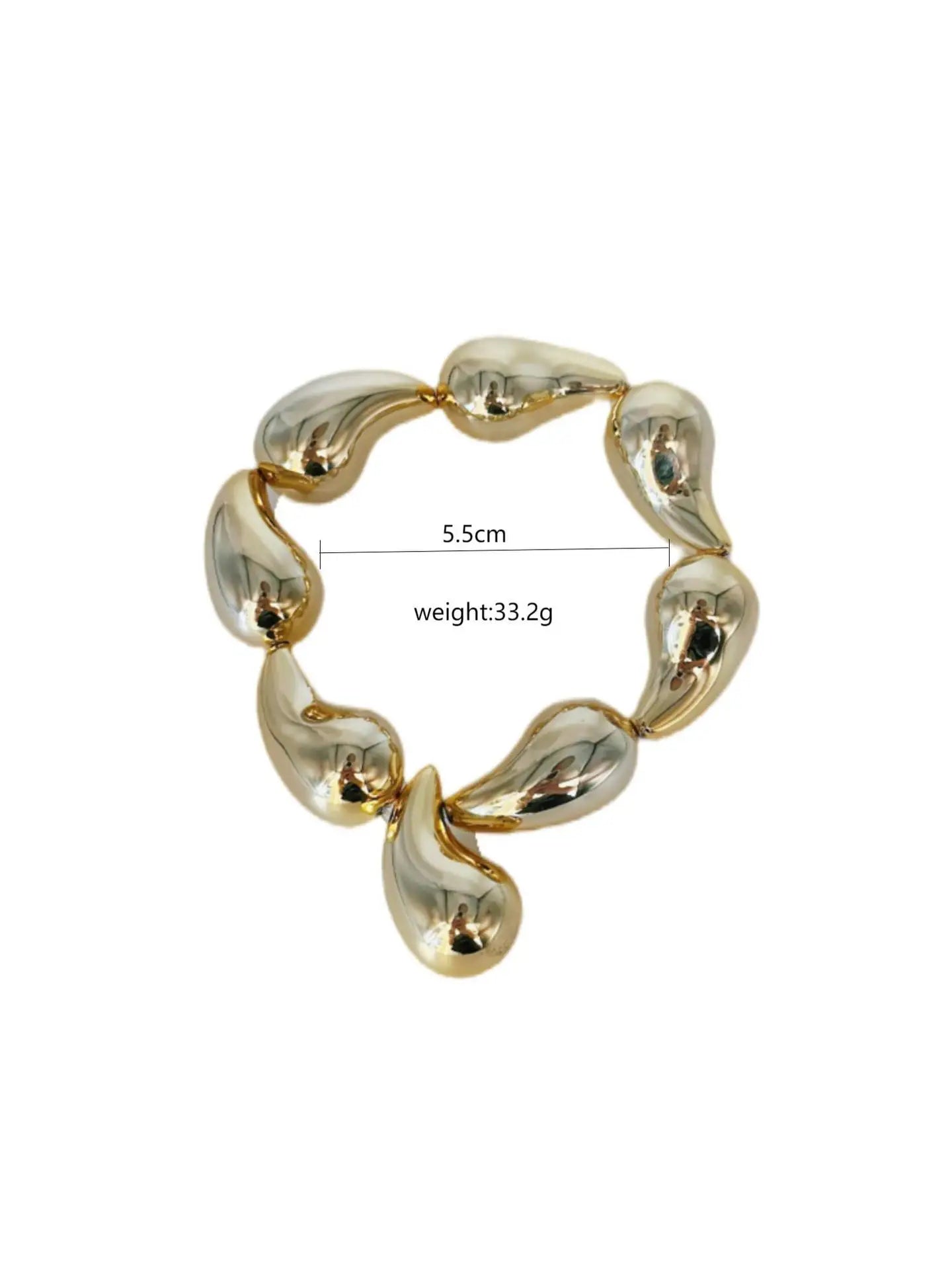 Water Droplet Balloon Love Metal Elastic Bracelet