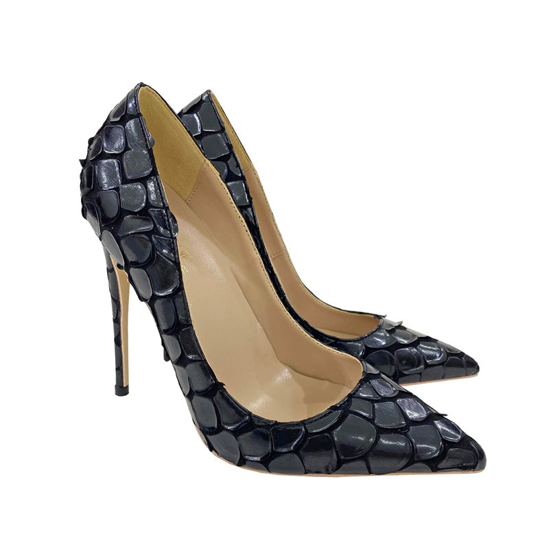 Croc Pattern Stiletto Pumps Shoes