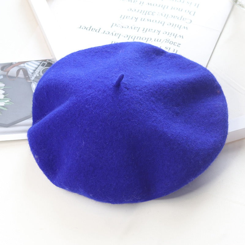 Round Top Knitted Wool Beret