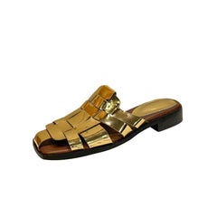 Golden Roman Cage Sandals