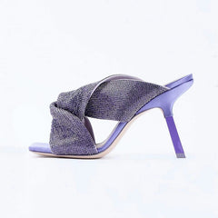 Matte Plush Ultra High Heel Mule Sandals