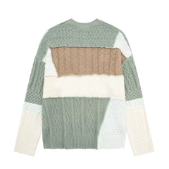 Patchwork Cable Knit Sweater