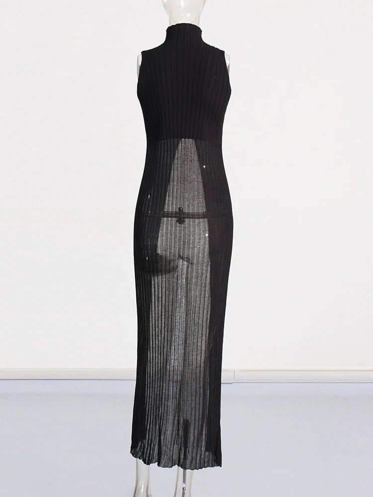 Patchwork Sheer Ribbed Cutaway Top