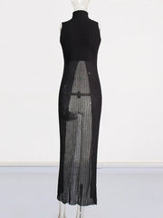 Patchwork Sheer Ribbed Cutaway Top