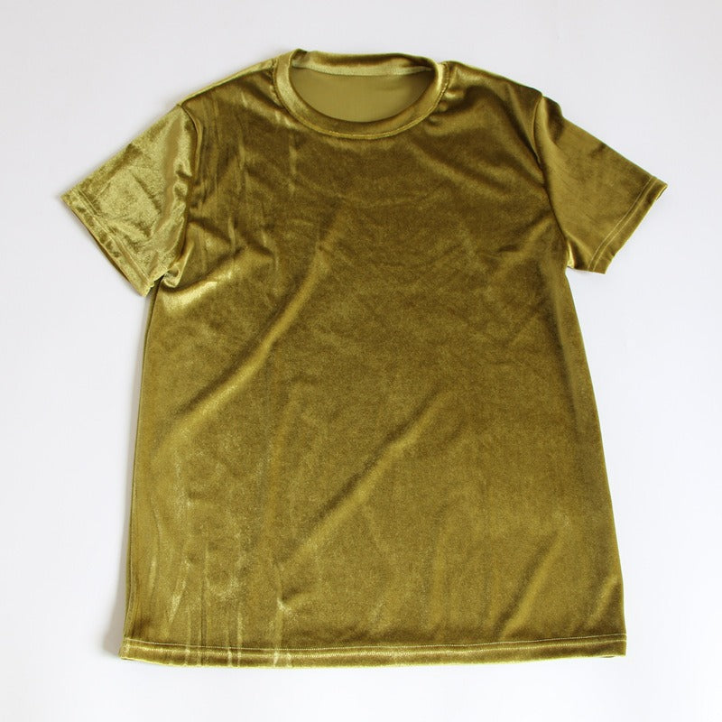 Velvet Solid Short Sleeve T-Shirt