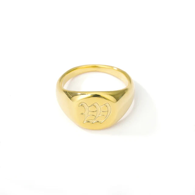 Stainless Steel A-Z Letter Initial Rings