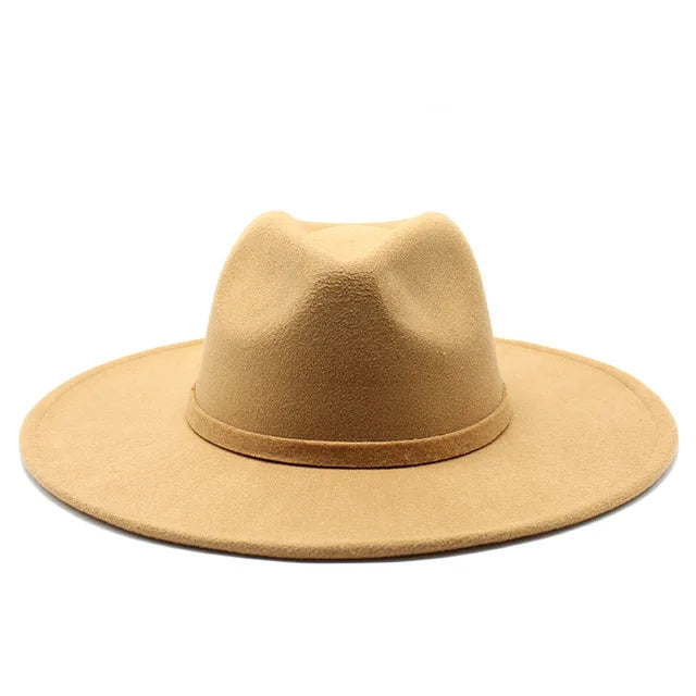 Wide Brim Felt Fedora Hat