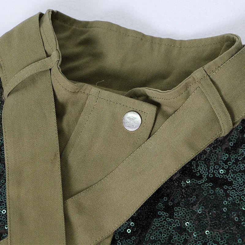 Sequined Short Bomber Jacket