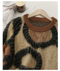 Jacquard Mohair Knit Sweater