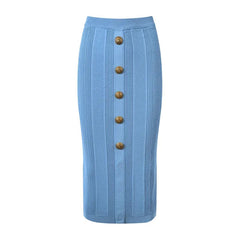 Stretch Knitted Sheath Midi Skirt