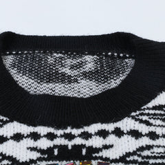 Jacquard Nail Drill Loose Retro Knitted Sweater