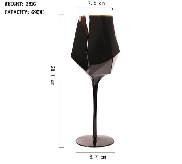 Pure Black Champagne Wine Glass