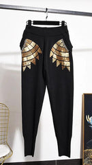 Diamond Drill Long Sleeved Embroidered Sweater + Pants Set