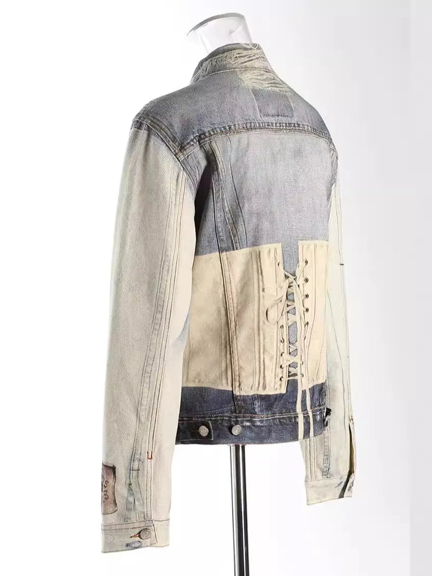 Waist Cinched Retro Denim Jacket