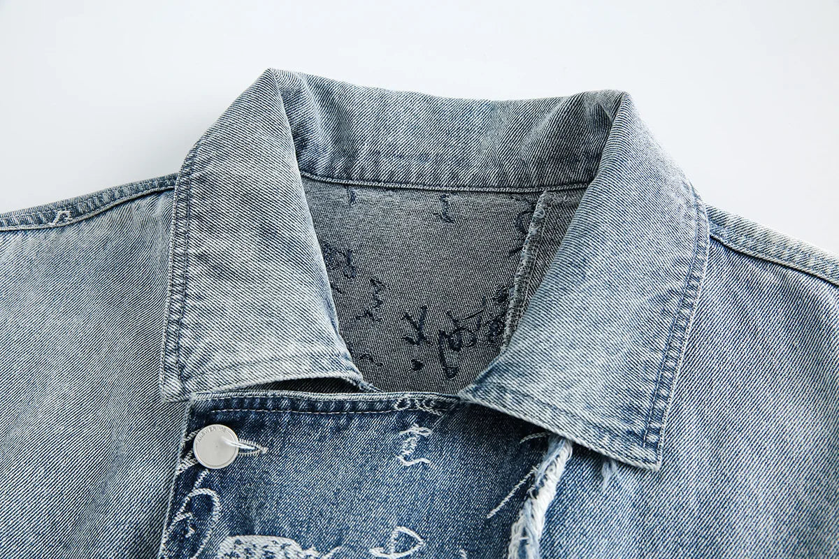 Denim Letter Pattern Jacket