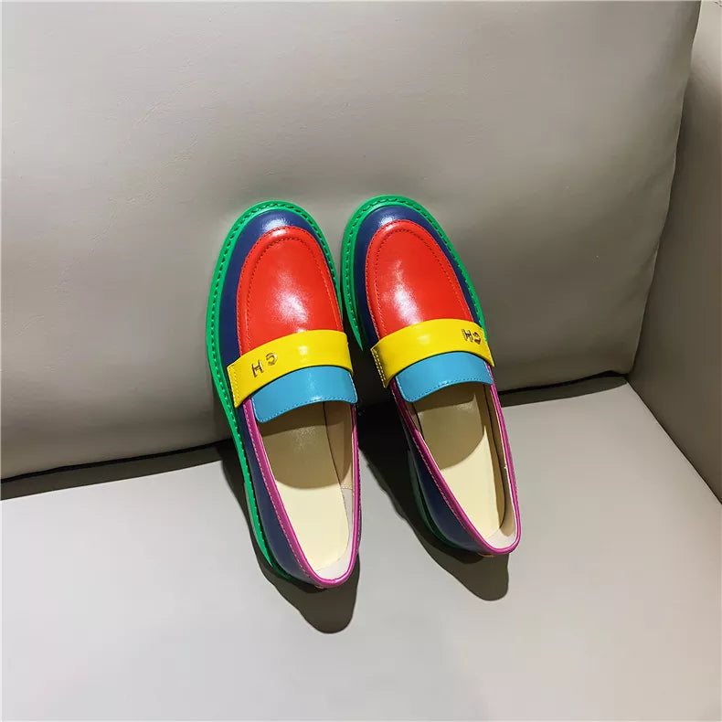 Round Toe Chunky Platform Loafers
