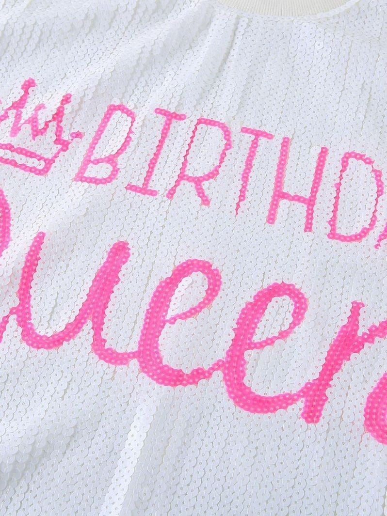 Pre Order:  Birthday Queen Sequin Loose T-Shirt