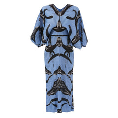 Chiffon Bat Sleeves Pleated Loose Dress