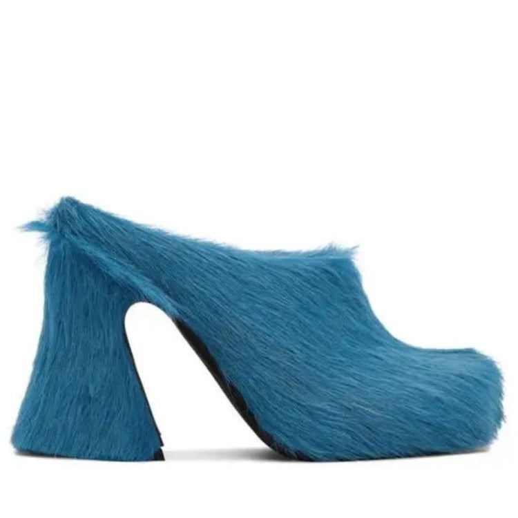 Casual Round Head Candy Colored Fur Shoes