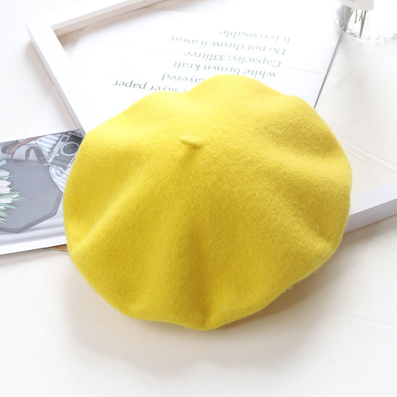 Round Top Knitted Wool Beret