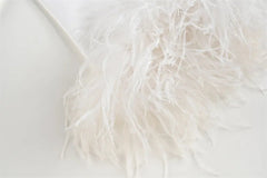 White Feather Sleeve Pullover Top