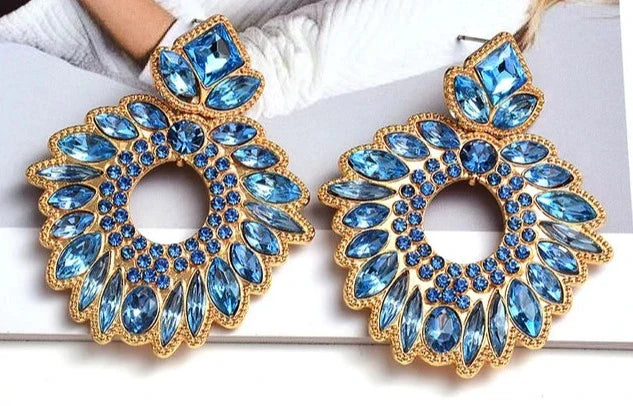 Rhinestone Wreath Drop Earrings