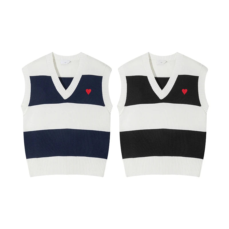Heart Knitted Stripe Vest