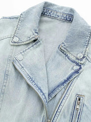 Off-Center Zip Denim Jacket