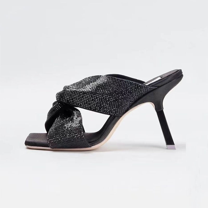 Matte Plush Ultra High Heel Mule Sandals