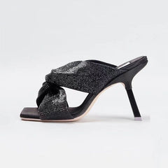 Matte Plush Ultra High Heel Mule Sandals
