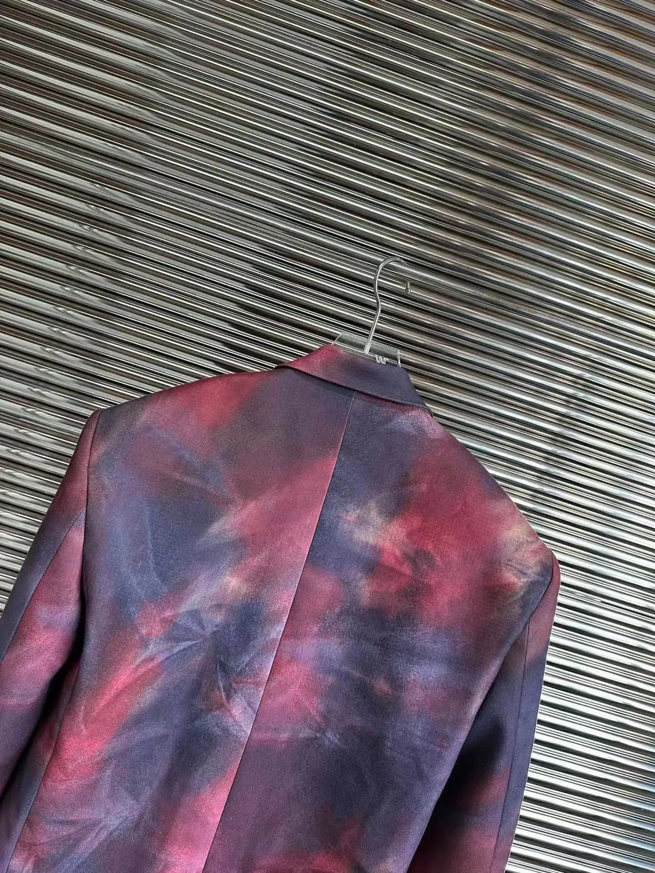 Multicolor Tie-Dye Single-Breasted Loose Blazer