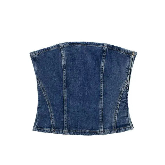 Denim Blue Tube Corset