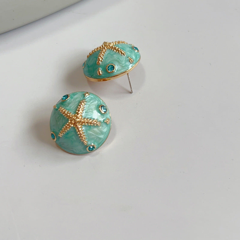 Retro Palace Four Seasons Round Enamel Earrings