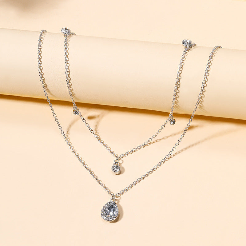 Water Drop Diamond Clavicle Chain Necklace