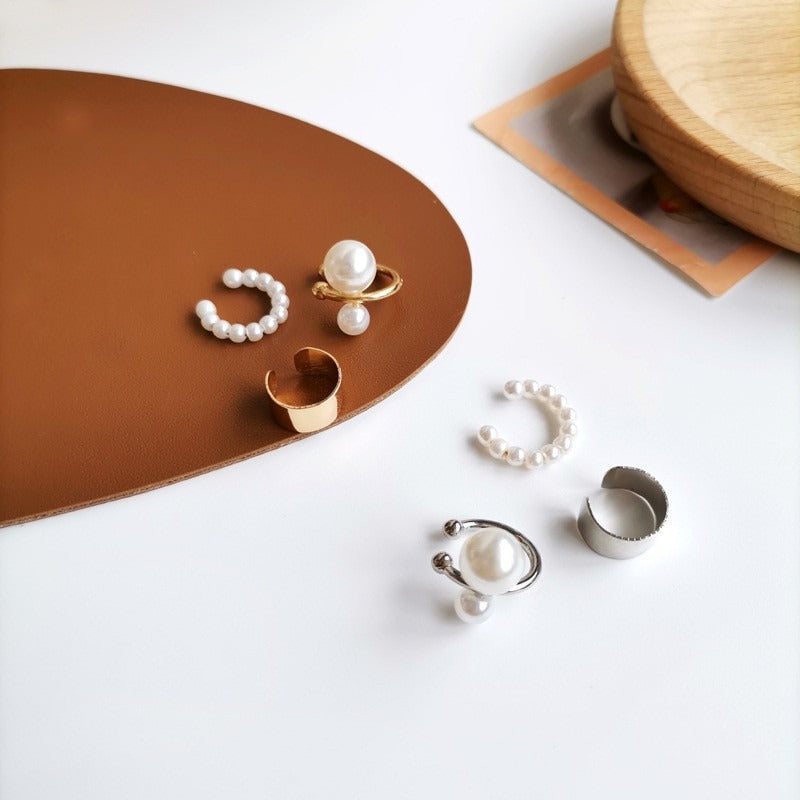 Pearl Ear Clip Three Piece Set