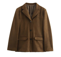Retro Solid Suede Jacket