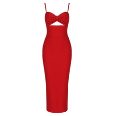 Sweetheart Cutout Bust Midi Dress