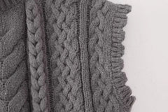 Sleeveless Braided Knit Sweater