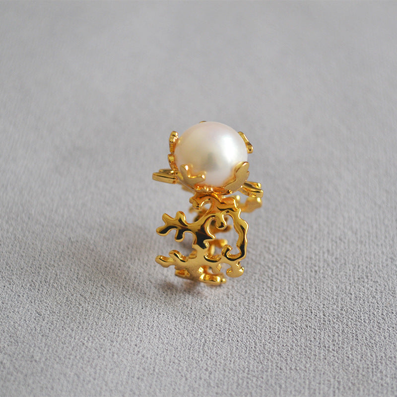 Sea Moon Baroque Pearl Classic Ring