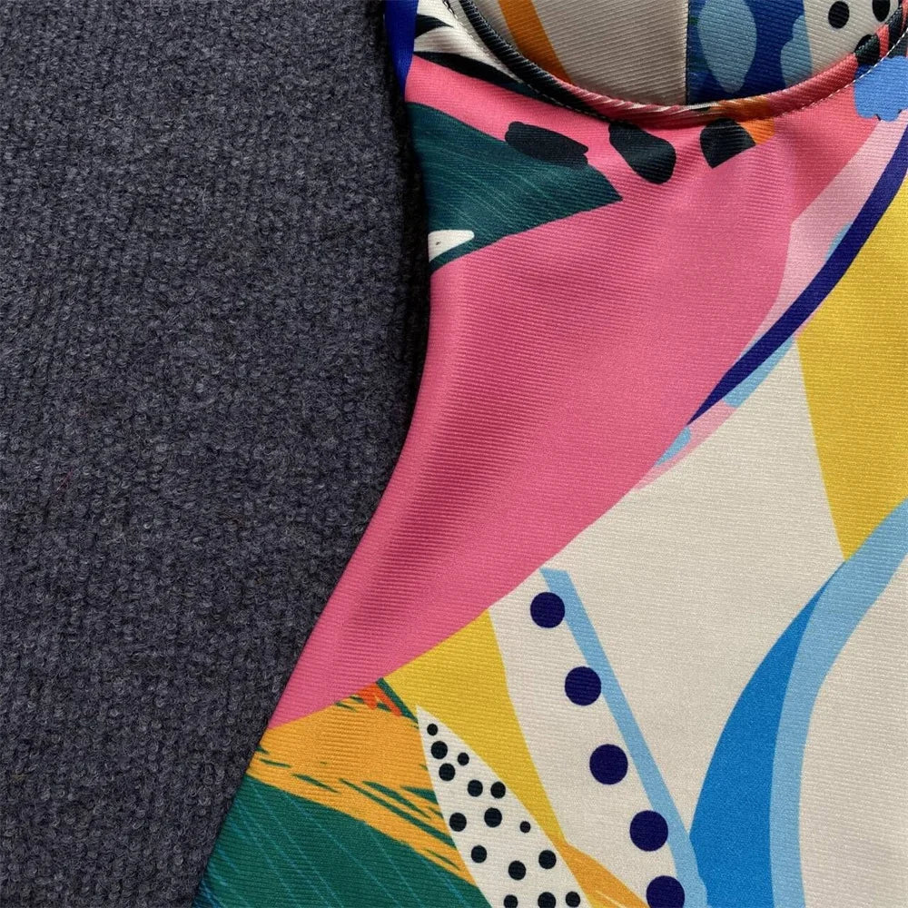 Multicolor Floral Printed Sleeveless Midi Dress