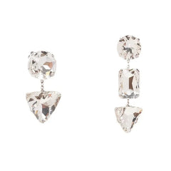 Clear Rhinestone Pendant Long Drop Earrings