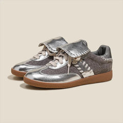 Retro Lace Up Flat Bottom Sneakers