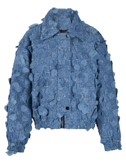 Jacquard 3D Love Big Denim Jacket