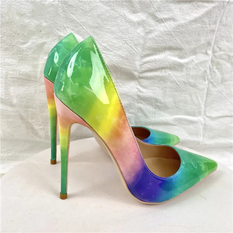 Gradient Multicolor Glossy Stilettos
