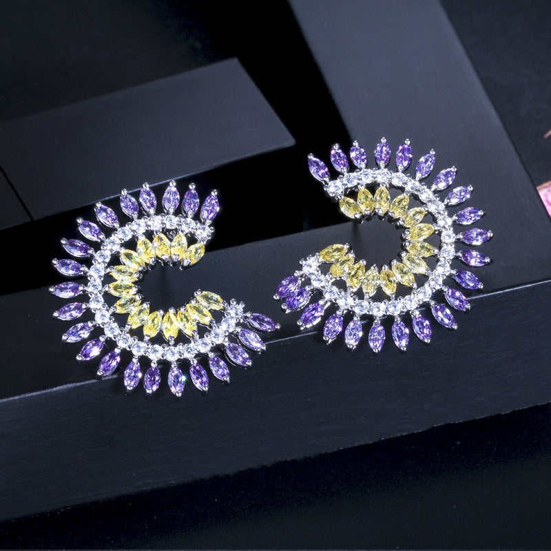 Sparkling Zircon Stud Earrings
