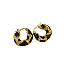 Gold Spotted Hoop Earrings