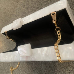 Mrs Letter Bridal Marble Shoulder Chain Handbag