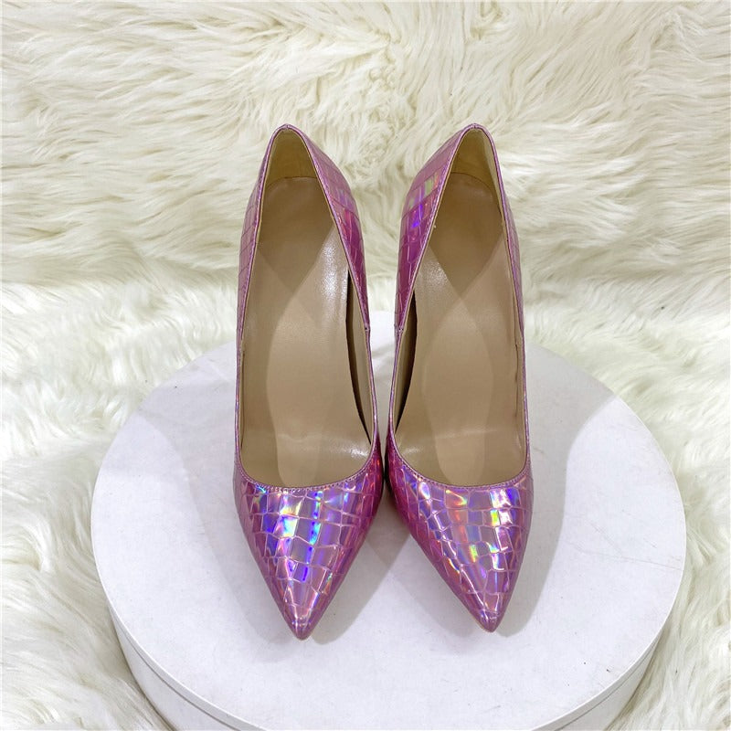 Glossy Stone Pattern Stilettos